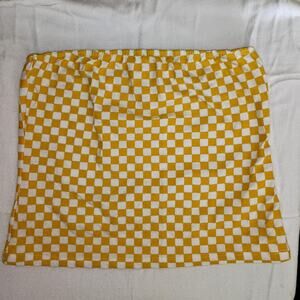 ✨ 3 / $15 DEAL ✨ Riot Queen White & Butter Yellow Checkered Tube Top - XL